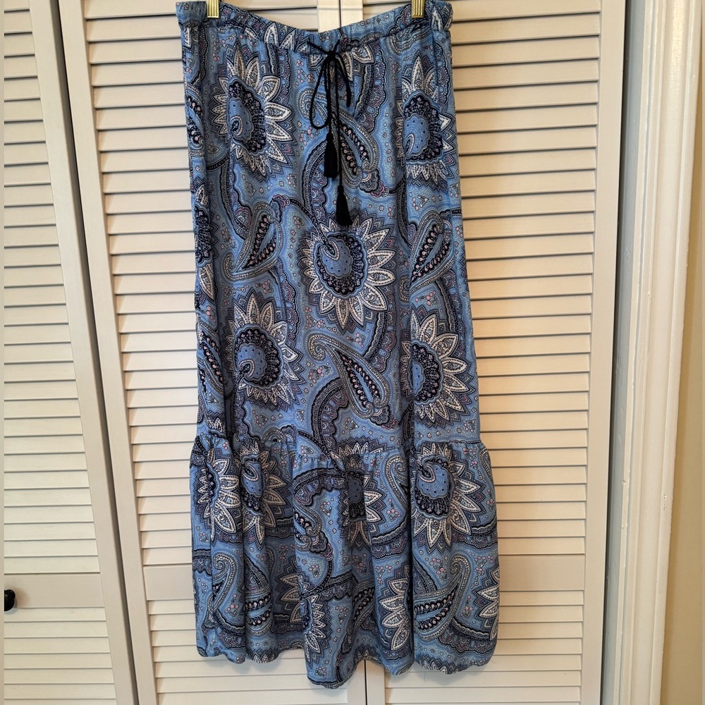 Talbots Blue Paisley Maxi Skirt